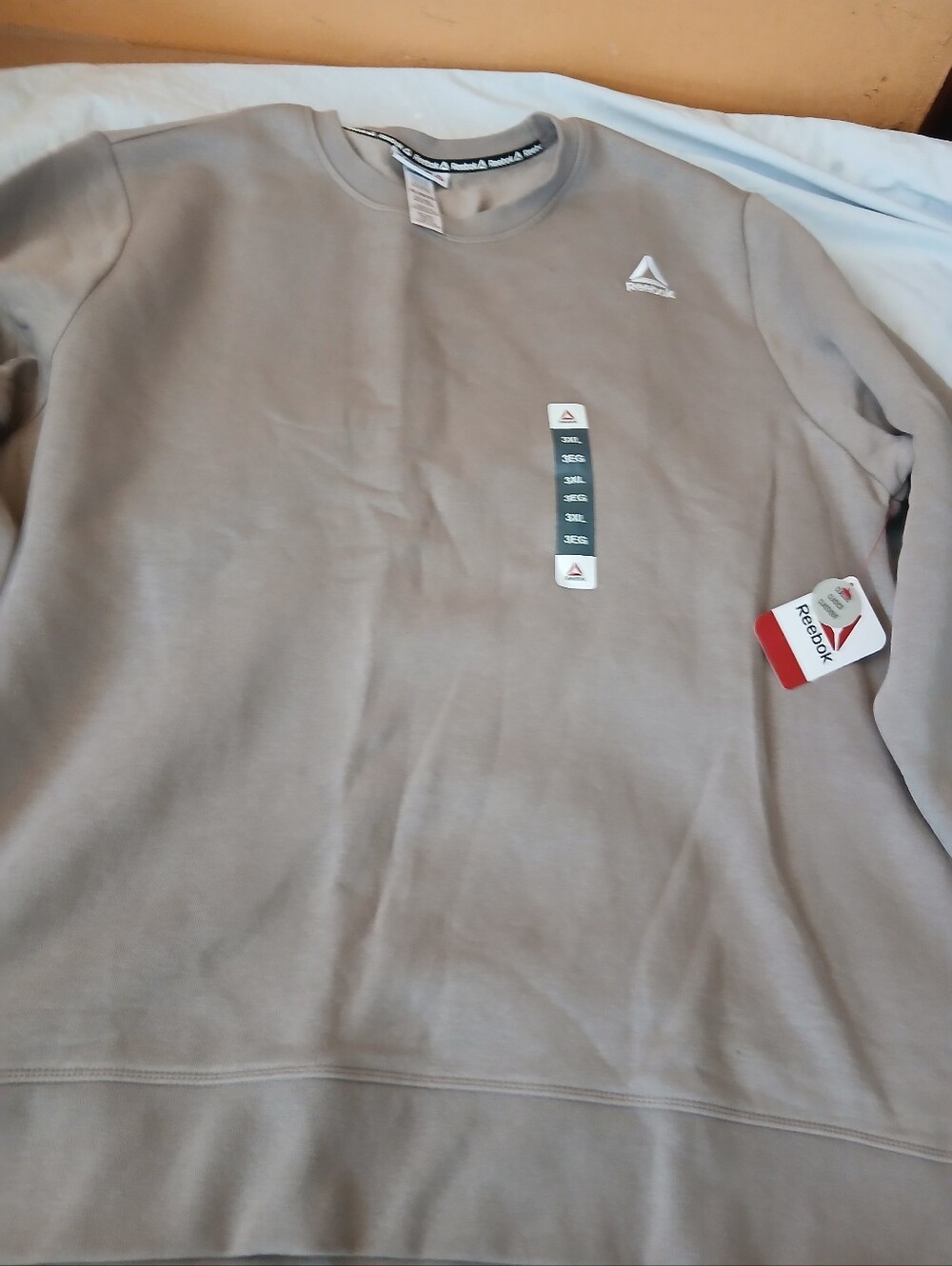 Reebok Men's Crewneck Sweatshirt - Light Taupe 3X